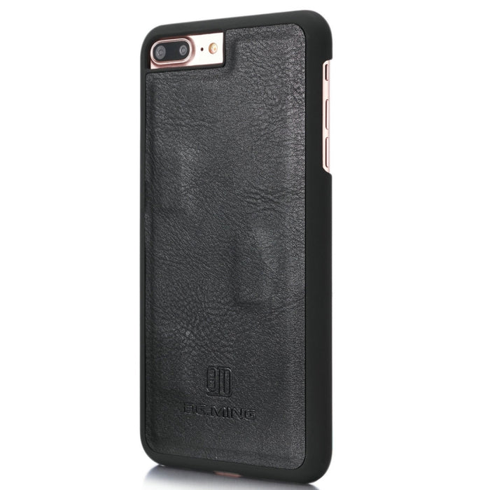 DG.MING para iPhone 8 Plus y iPhone 7 Plus Funda protectora magnética desmontable con tapa horizontal con textura Crazy Horse con soporte, ranuras para tarjetas y billetera