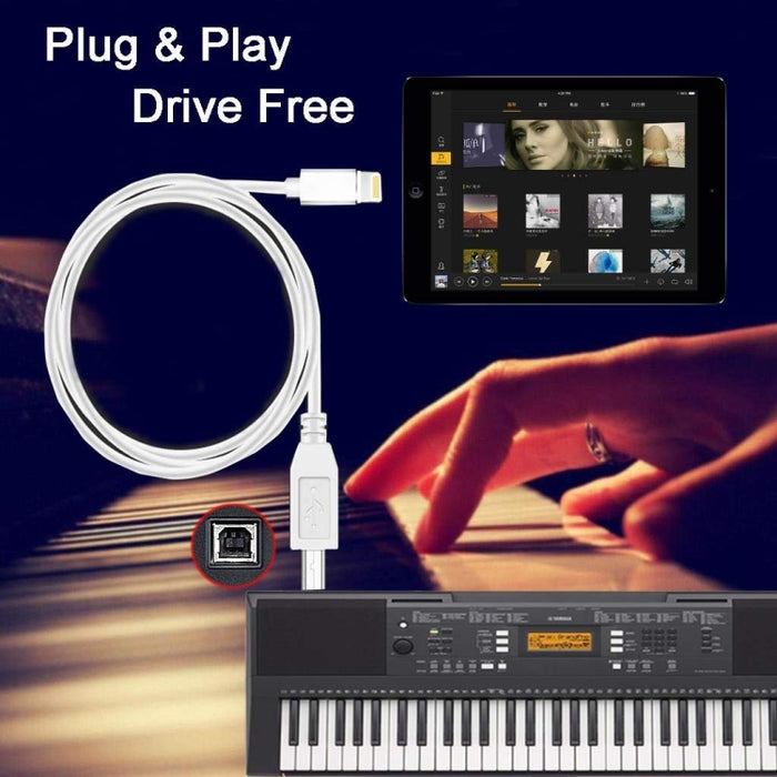 Adaptador de cable MIDI de 1 m, 8 pines a tipo B macho para piano/piano electrónico