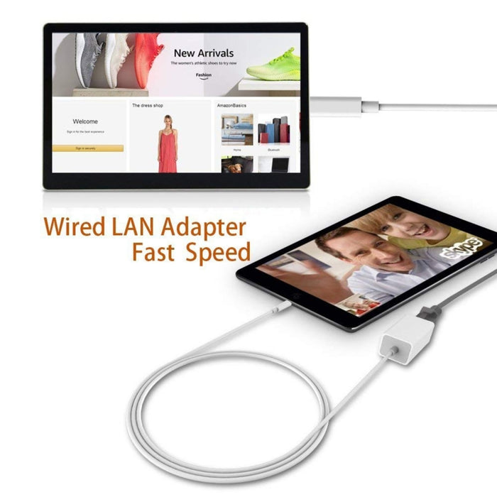 QTS-LAN8152B Cable adaptador de red LAN Ethernet de 1m y 8 pines a RJ45