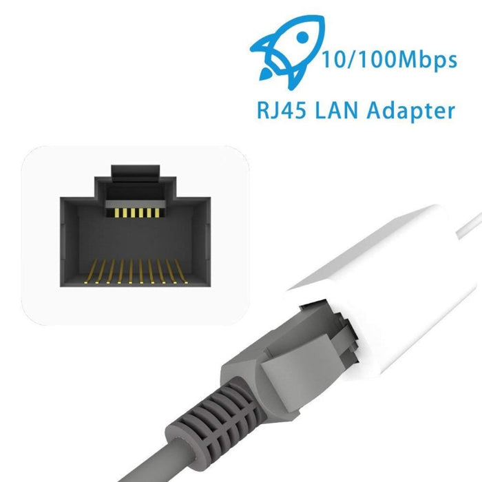 QTS-LAN8152B Cable adaptador de red LAN Ethernet de 1m y 8 pines a RJ45