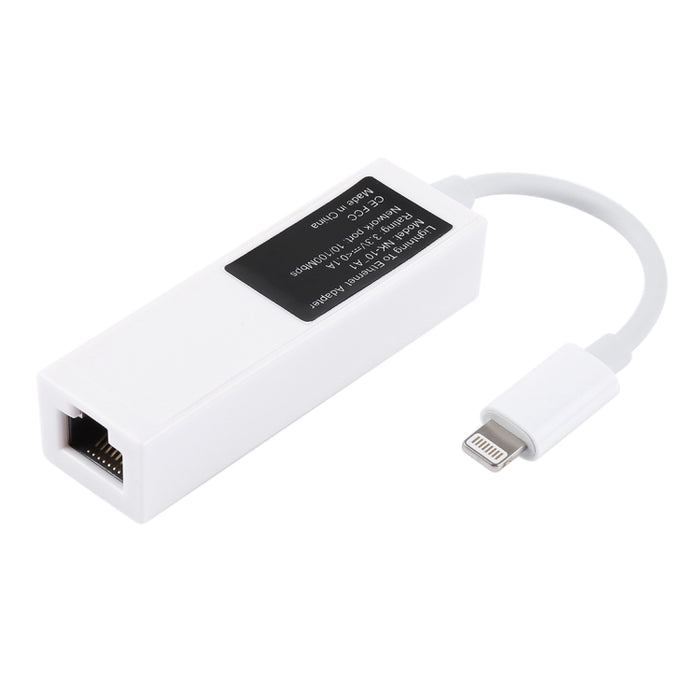 Cable adaptador de red LAN Ethernet NK107A1 de 8 pines a RJ45 para la serie iPhone / iPad, longitud total: 16 cm