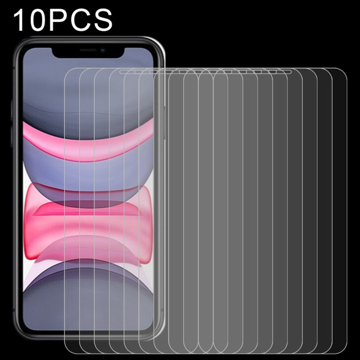 Para iPhone 11 / XR 10 piezas 0,26 mm 9H 2.5D Película de vidrio templado