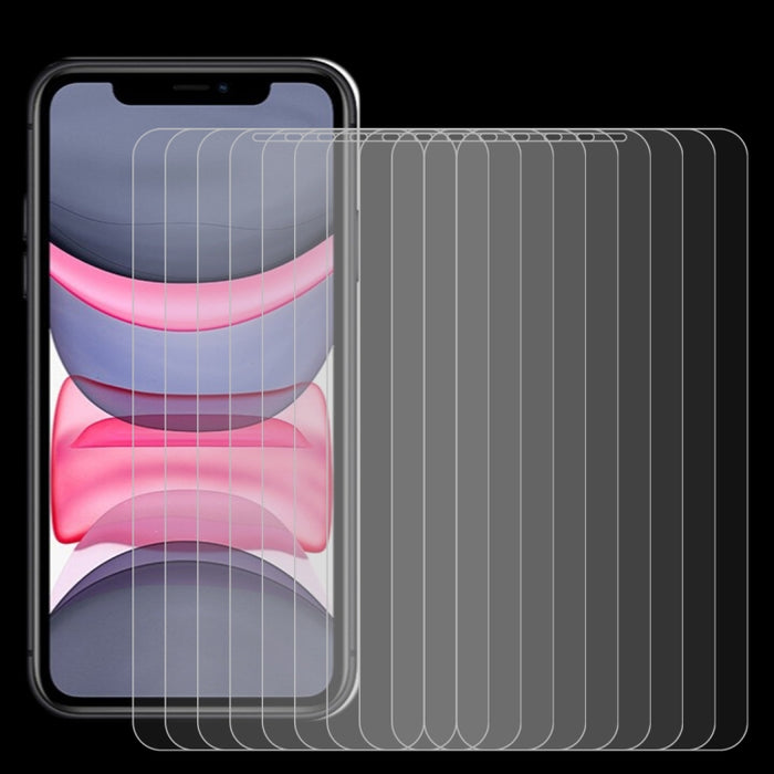 Para iPhone 11 / XR 10 piezas 0,26 mm 9H 2.5D Película de vidrio templado