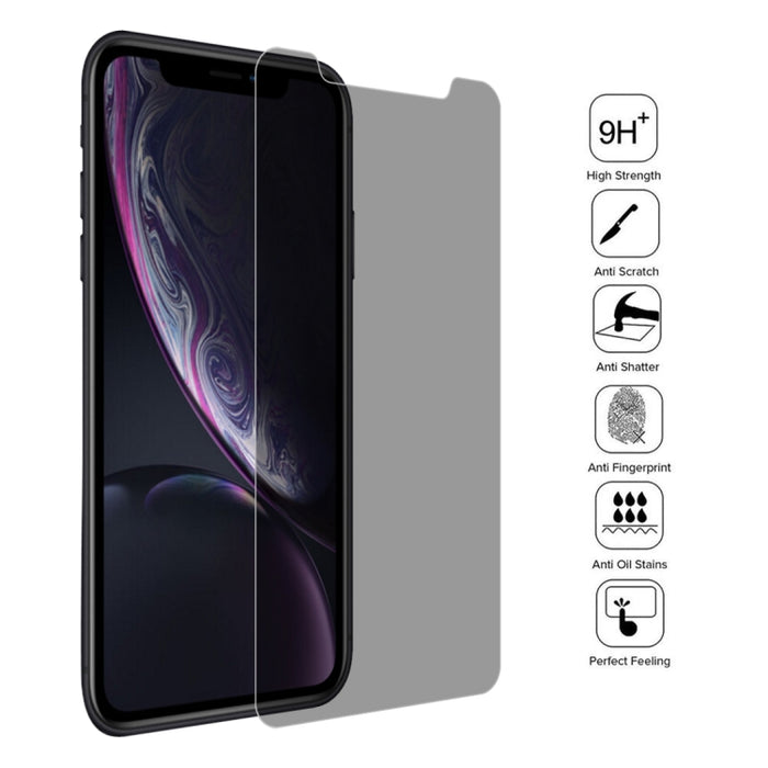 Para iPhone 11 / XR 9H Protector de pantalla de vidrio templado de pantalla no completa antideslumbrante de privacidad 3D