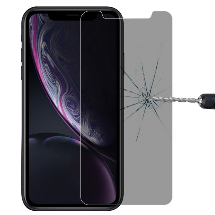Para iPhone 11 / XR 9H Protector de pantalla de vidrio templado de pantalla no completa antideslumbrante de privacidad 3D