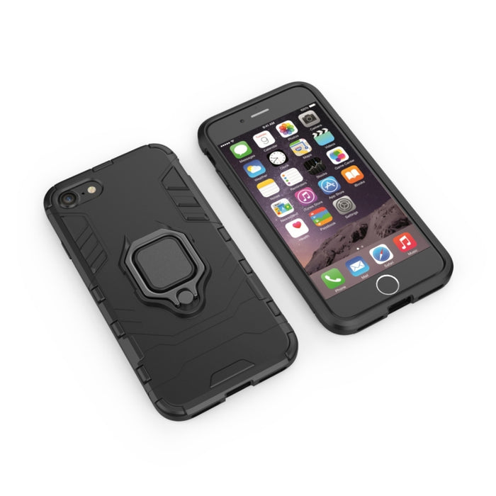 Funda protectora a prueba de golpes de PC + TPU para iPhone 8 Plus y 7 Plus, con soporte de anillo magnético