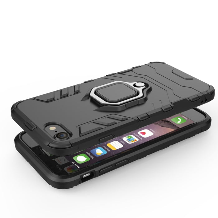 Funda protectora a prueba de golpes de PC + TPU para iPhone 8 Plus y 7 Plus, con soporte de anillo magnético
