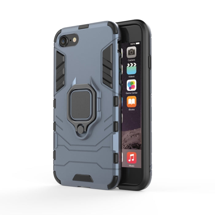 Funda protectora a prueba de golpes de PC + TPU para iPhone 8 Plus y 7 Plus, con soporte de anillo magnético