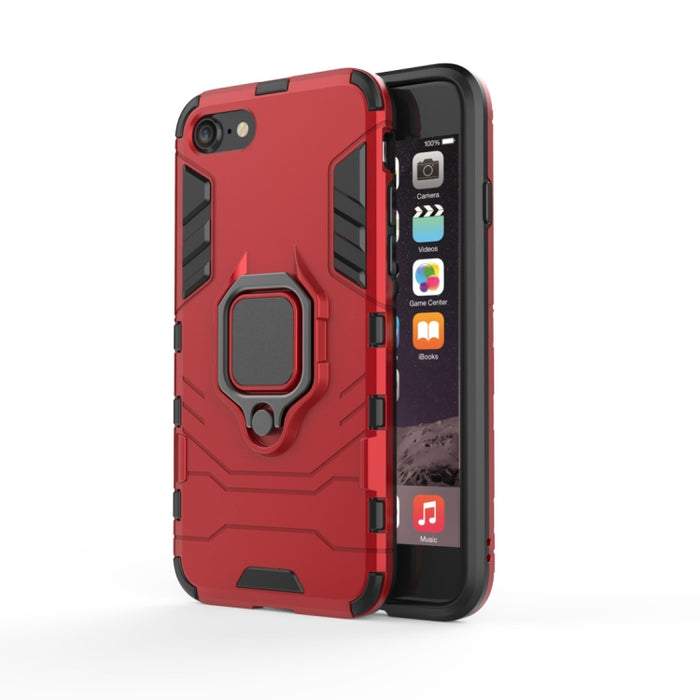 Funda protectora a prueba de golpes de PC + TPU para iPhone 8 Plus y 7 Plus, con soporte de anillo magnético