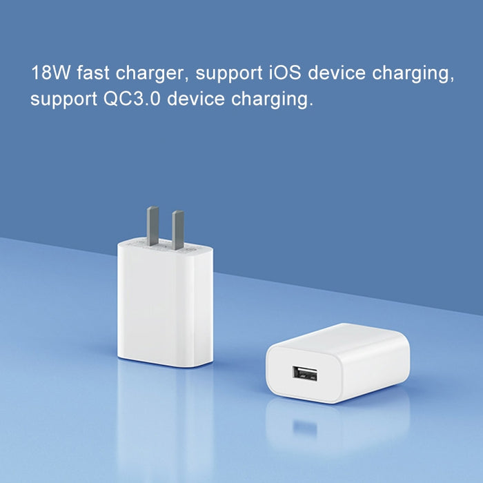 Adaptador de cargador de pared original Xiaomi 18W Cargador rápido USB de un solo puerto, enchufe de EE. UU.