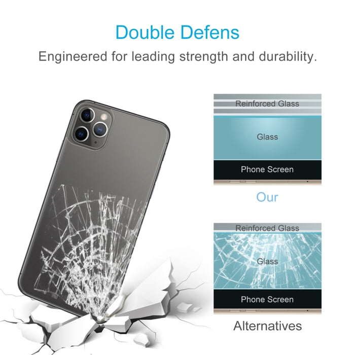 Para iPhone 11 Pro 9H 2.5D Media pantalla Película de vidrio templado transparente para teléfono móvil Película trasera