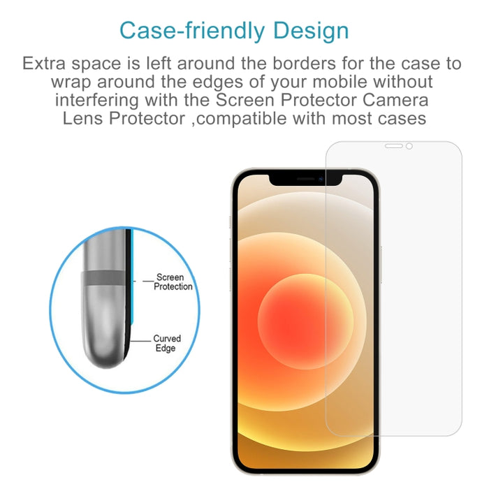 Para iPhone 12/12 Pro 50 piezas 0,26 mm 9H 2.5D Película de vidrio templado (agujero abierto)