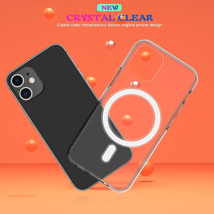 Para iPhone 7 Plus/8 Plus funda Magsafe anillo magnético Simple todo incluido cristal transparente acrílico PC + funda TPU a prueba de golpes