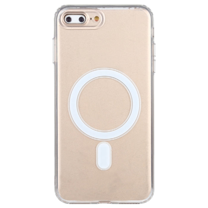 Para iPhone 7 Plus/8 Plus funda Magsafe anillo magnético Simple todo incluido cristal transparente acrílico PC + funda TPU a prueba de golpes