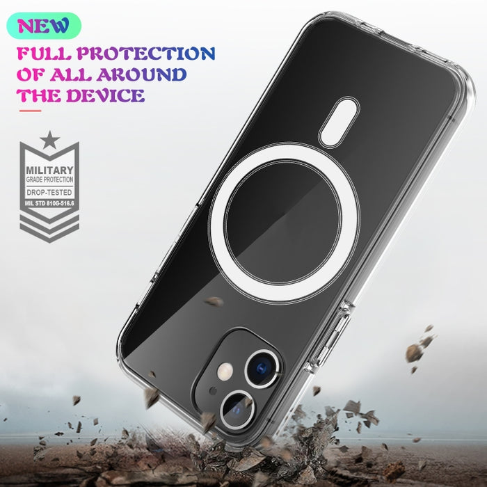 Para iPhone 7 Plus/8 Plus funda Magsafe anillo magnético Simple todo incluido cristal transparente acrílico PC + funda TPU a prueba de golpes