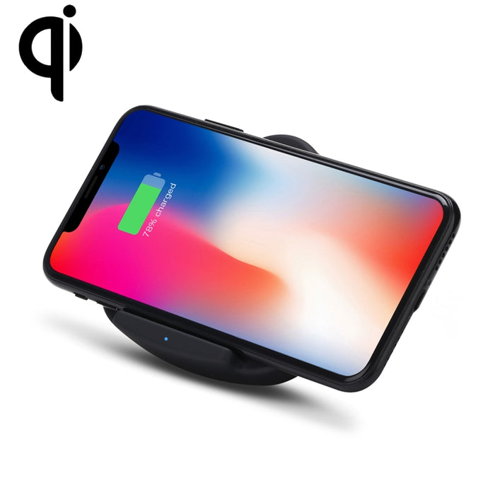QK11 10W ABS + PC Cargador inalámbrico Qi de carga rápida