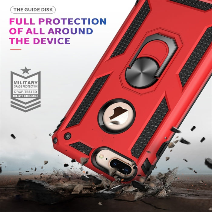 Sergeant Armor Funda protectora de TPU + PC a prueba de golpes para iPhone 7/8 Plus, con soporte de rotación de 360 grados