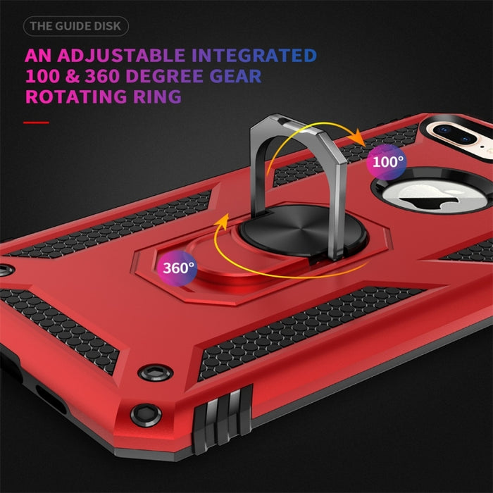 Sergeant Armor Funda protectora de TPU + PC a prueba de golpes para iPhone 7/8 Plus, con soporte de rotación de 360 grados