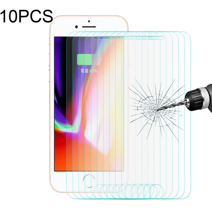 10 PCS ENKAY para iPhone 8 Plus y 7 Plus 0,26 mm Dureza 9H Película de pantalla de vidrio templado curvado 2.5D