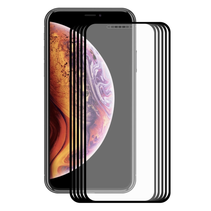 Para iPhone X / XS 5 piezas ENKAY Hat-Prince 0,2 mm 9H 2.5D Película de vidrio templado de pantalla completa