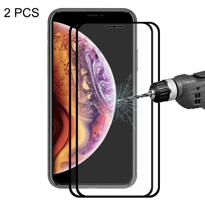 Para iPhone XS Max 2 piezas ENKAY Hat-Prince 0,2 mm 9H 2.5D Película de vidrio templado de pantalla completa
