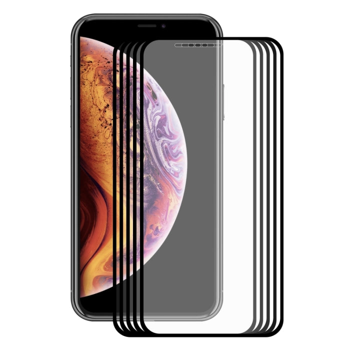 5 piezas para iPhone XS Max ENKAY Hat-Prince 0,2 mm 9H 2.5D Película de vidrio templado de pantalla completa
