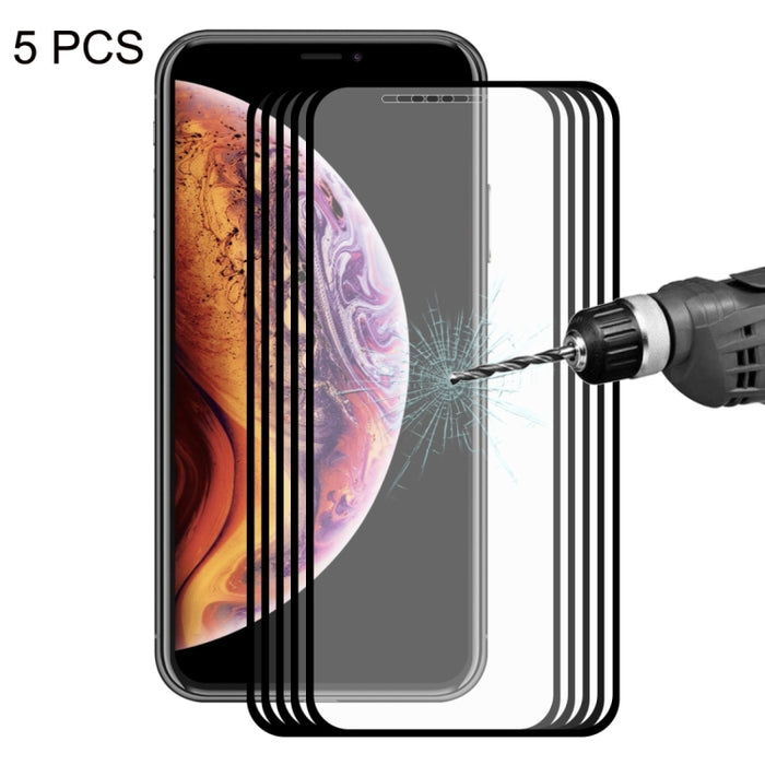 5 piezas para iPhone XS Max ENKAY Hat-Prince 0,2 mm 9H 2.5D Película de vidrio templado de pantalla completa