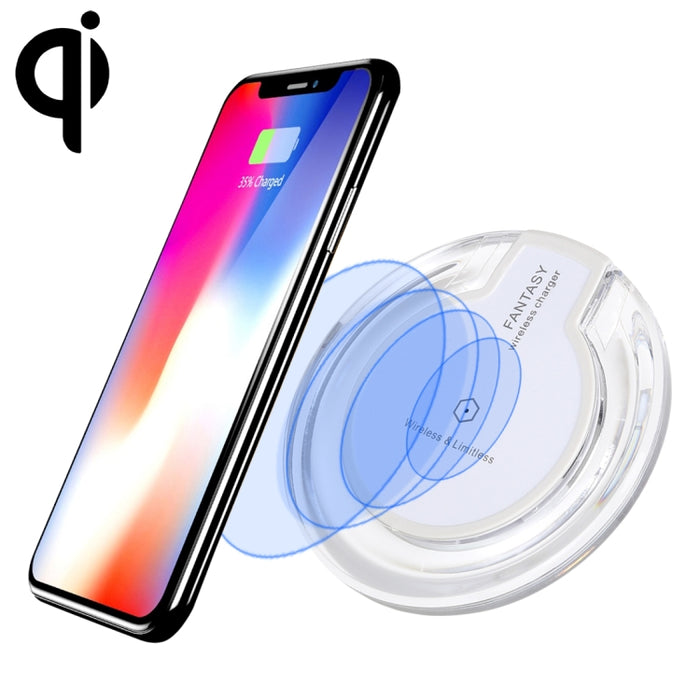 FANTASY Cargador inalámbrico ultrafino estándar Qi con salida de 5V 1A con indicador de carga, compatible con teléfonos estándar QI
