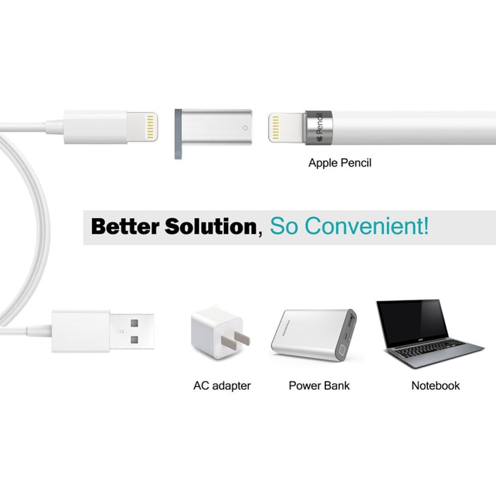 Adaptador de cargador Apple Pencil con carcasa de aluminio para iPad Pro