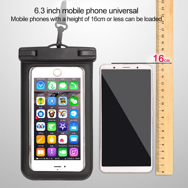 Bolsa impermeable universal transparente de PVC IPX8 con cordón para teléfonos inteligentes de menos de 6,3 pulgadas