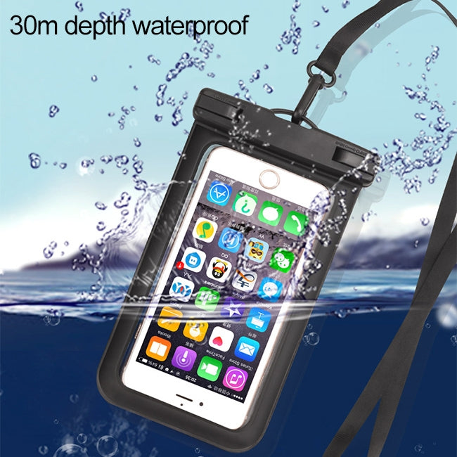 Bolsa impermeable universal transparente de PVC IPX8 con cordón para teléfonos inteligentes de menos de 6,3 pulgadas