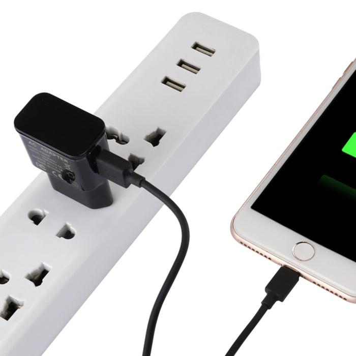 Para iPhone 5V 2.1A Cargador USB de identificación inteligente con cable de carga USB de 1 m a 8 pines, enchufe de la UE