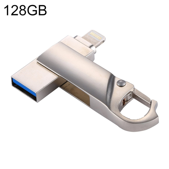 RQW-10F Unidad flash tipo llavero USB 2.0 y 8 pines de 128 GB 2 en 1