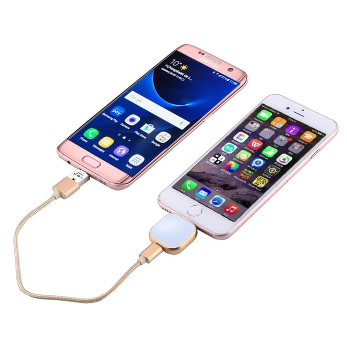 Unidad de disco flash multifuncional RQW-18S de 8 pines y 64 GB con cable USB / Micro USB a Micro USB