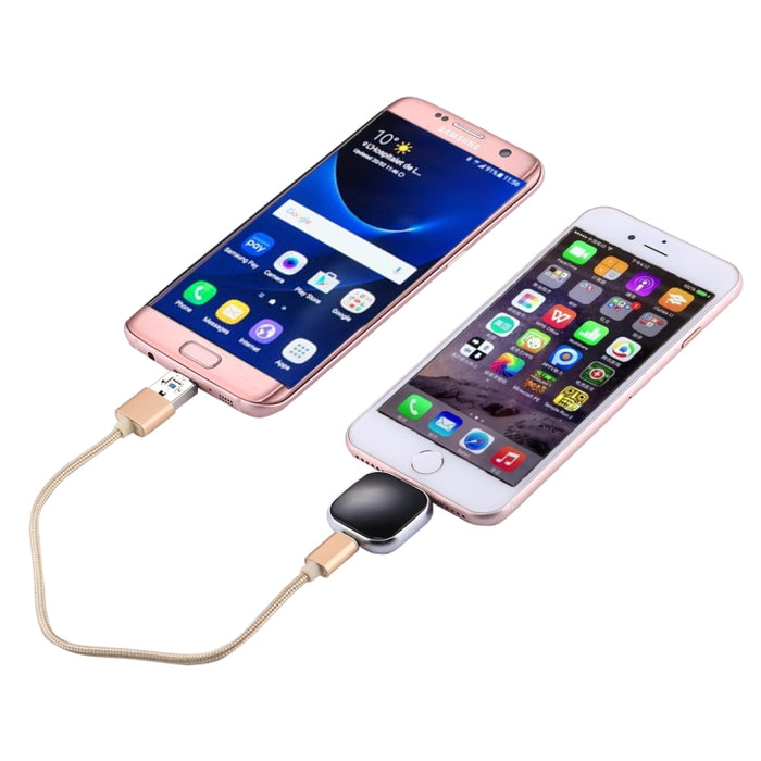 Unidad de disco flash multifuncional RQW-18S de 8 pines y 128 GB con cable USB / Micro USB a Micro USB, RQW-18S Black