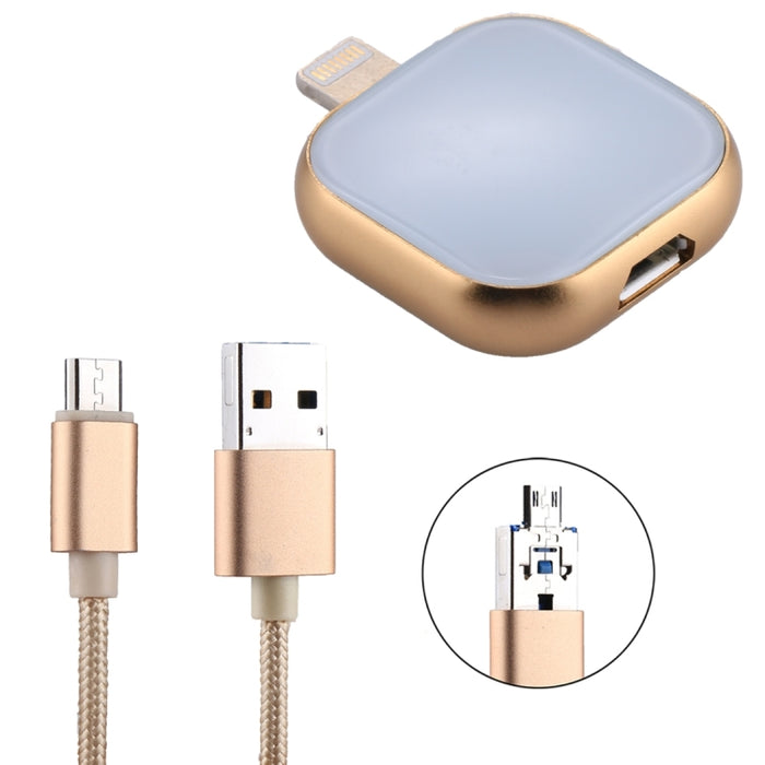Unidad de disco flash multifuncional RQW-18S de 8 pines y 128 GB con cable USB / Micro USB a Micro USB
