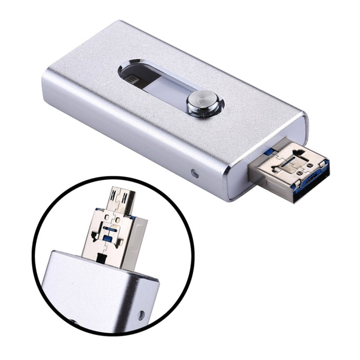 RQW-02 Unidad flash 3 en 1 USB 2.0 y 8 pines y micro USB de 32 GB
