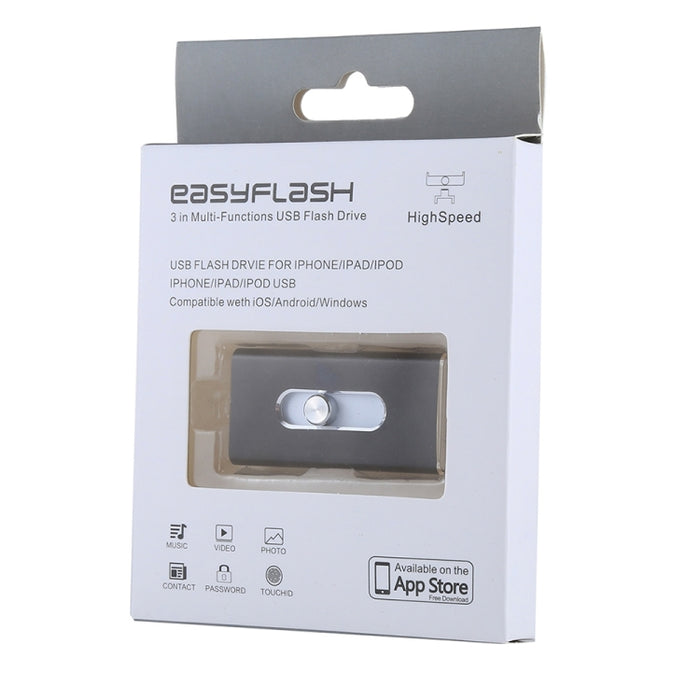 RQW-02 Unidad flash 3 en 1 USB 2.0 y 8 pines y micro USB de 64 GB, RQW-02 Black