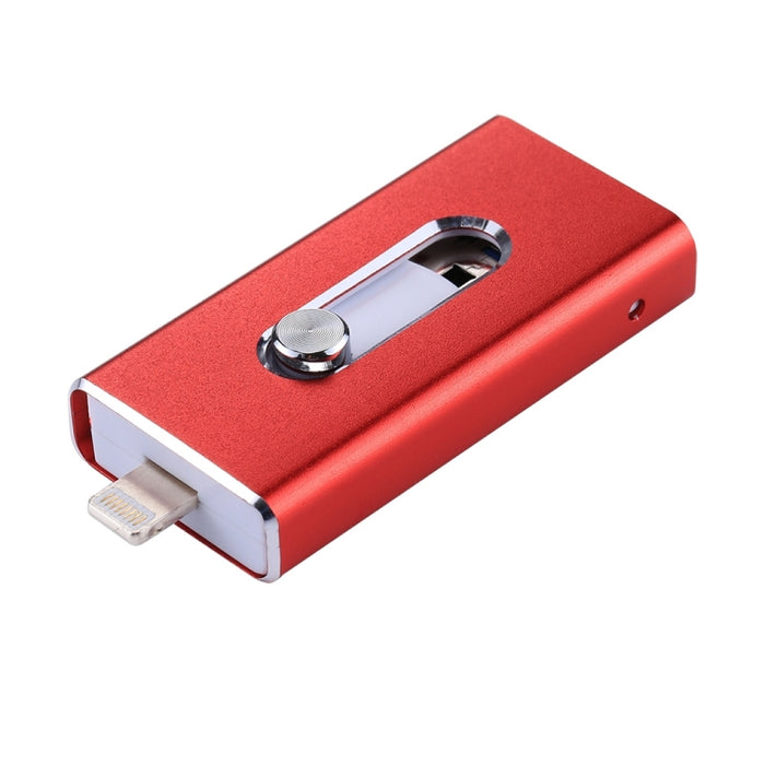 RQW-02 Unidad flash 3 en 1 USB 2.0 y 8 pines y micro USB de 64 GB, RQW-02 Red