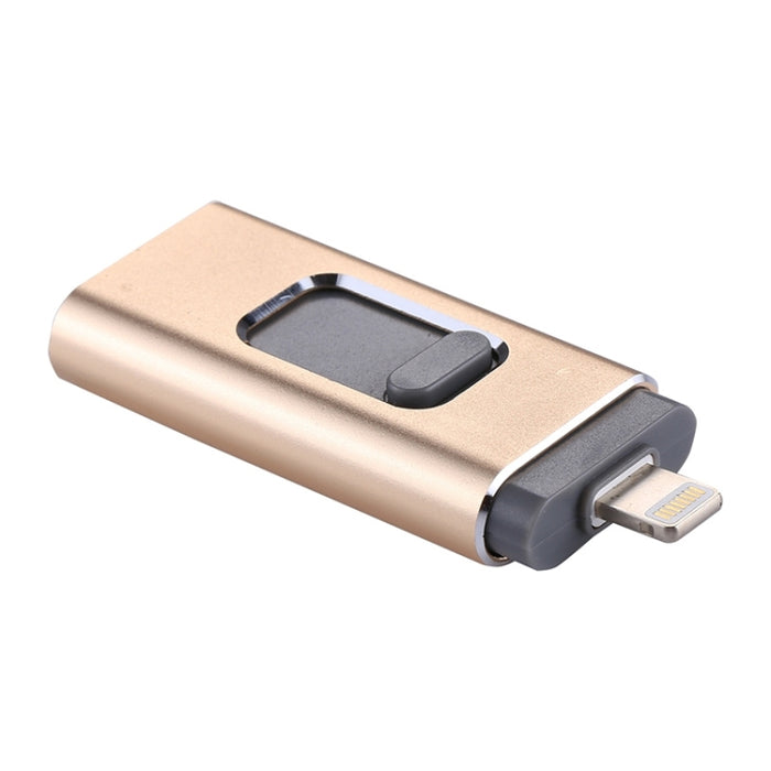 easyflash RQW-01B Unidad flash 3 en 1 USB 2.0 y 8 pines y micro USB de 32 GB, RQW-01B Gold