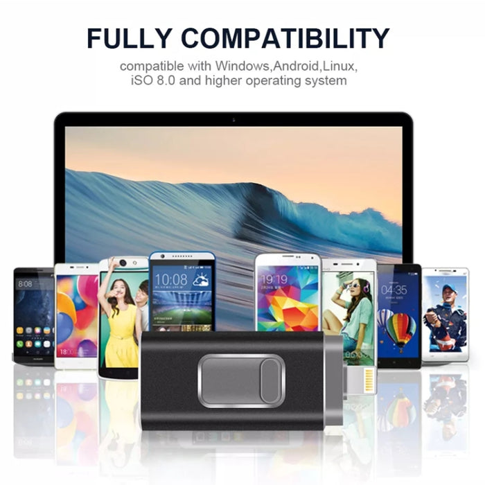 easyflash RQW-01B Unidad flash 3 en 1 USB 2.0 y 8 pines y micro USB de 32 GB, RQW-01B Gold