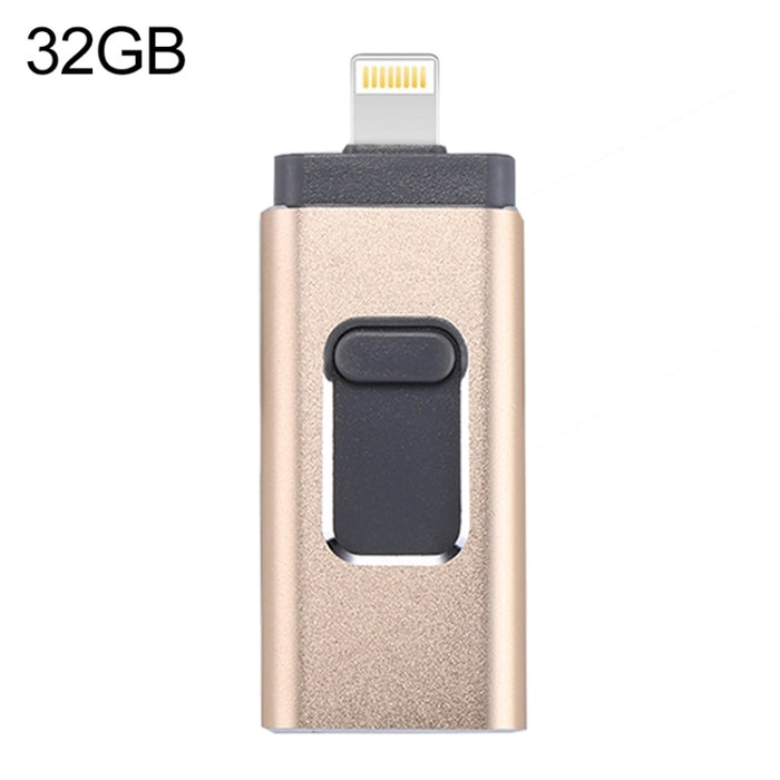 easyflash RQW-01B Unidad flash 3 en 1 USB 2.0 y 8 pines y micro USB de 32 GB, RQW-01B Gold