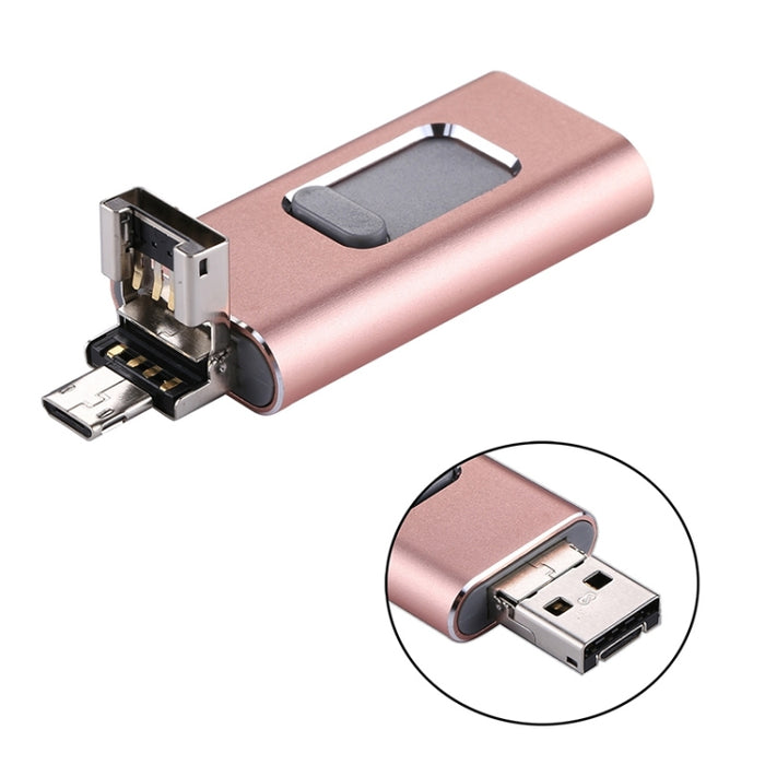 easyflash RQW-01B Unidad flash 3 en 1 USB 2.0 y 8 pines y micro USB de 32 GB, RQW-01B Rose Gold
