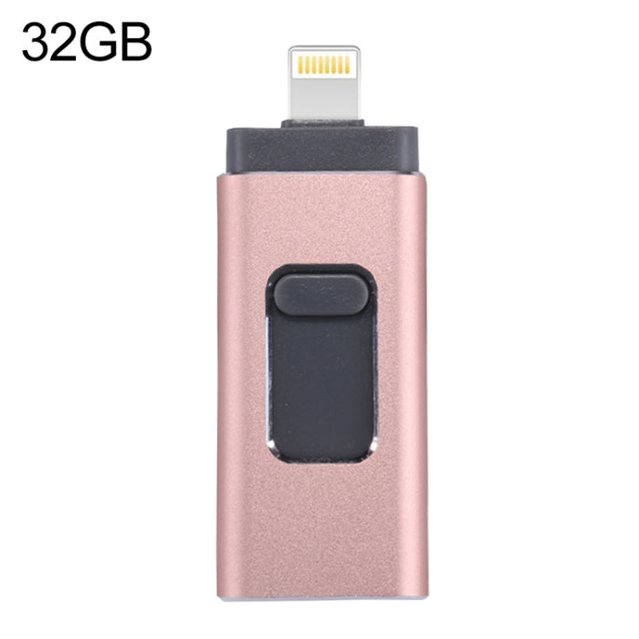 easyflash RQW-01B Unidad flash 3 en 1 USB 2.0 y 8 pines y micro USB de 32 GB, RQW-01B Rose Gold