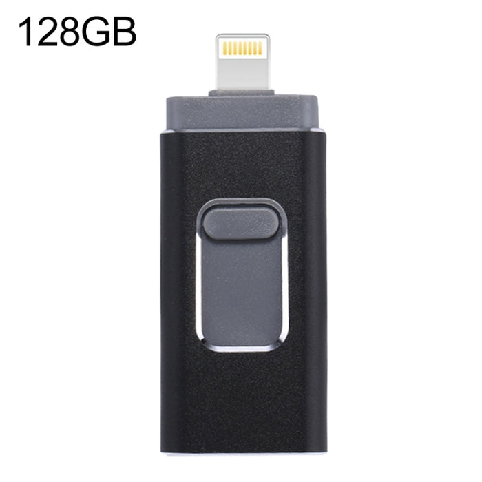 easyflash RQW-01B Unidad flash 3 en 1 USB 2.0 y 8 pines y micro USB de 128 GB, RQW-01B Black