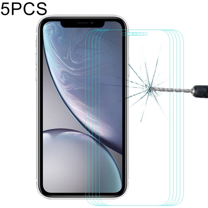 Para iPhone XR 5 piezas ENKAY Hat-Prince 0,26 mm 9H 2.5D Película de vidrio templado
