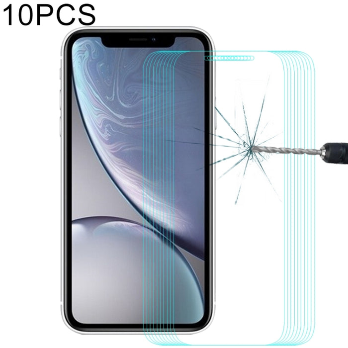 Para iPhone XR 10 piezas ENKAY Hat-Prince 0,26 mm 9H 2.5D Película de vidrio templado