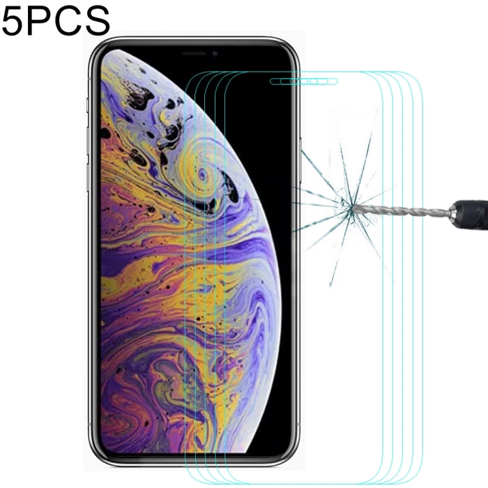 Para iPhone 11 Pro Max / XS Max 5 piezas ENKAY Hat-Prince 0,26 mm 9H 2.5D Película de vidrio templado