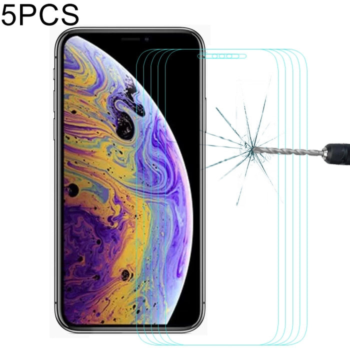 Para iPhone 11 Pro / XS / X 5 piezas ENKAY Hat-Prince 0,26 mm 9H 2.5D Película de vidrio templado
