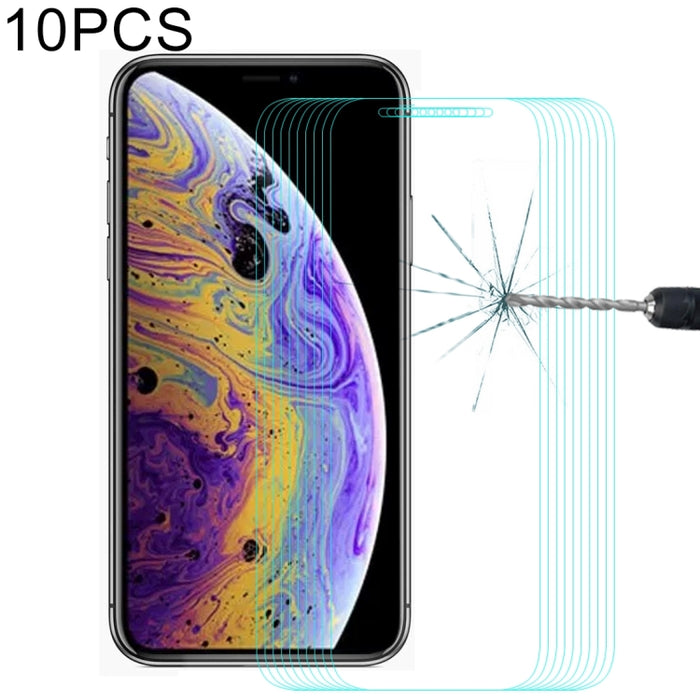 Para iPhone 11 Pro / XS / X 10 piezas ENKAY Hat-Prince 0,26 mm 9H 2.5D Película de vidrio templado